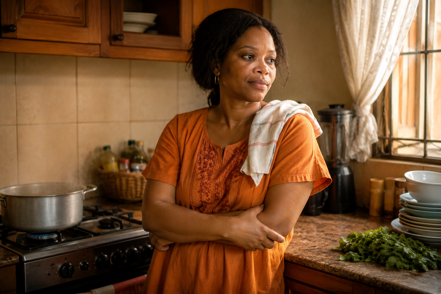 Adaeze in her Lagos kitchen